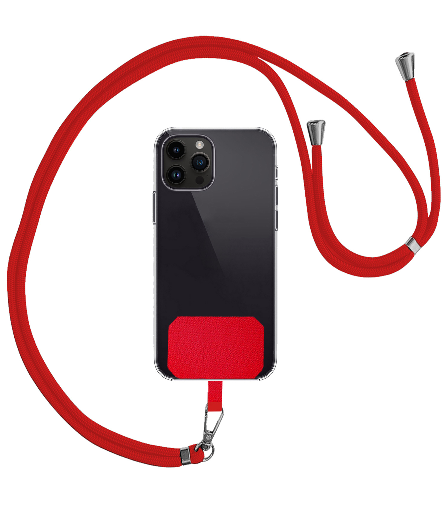 Nomfy Universeel Telefoonkoord Telefoonkoorden Verstelbaar - Universeel Telefoon Koord Polyester Telefoonkoord - Rood
