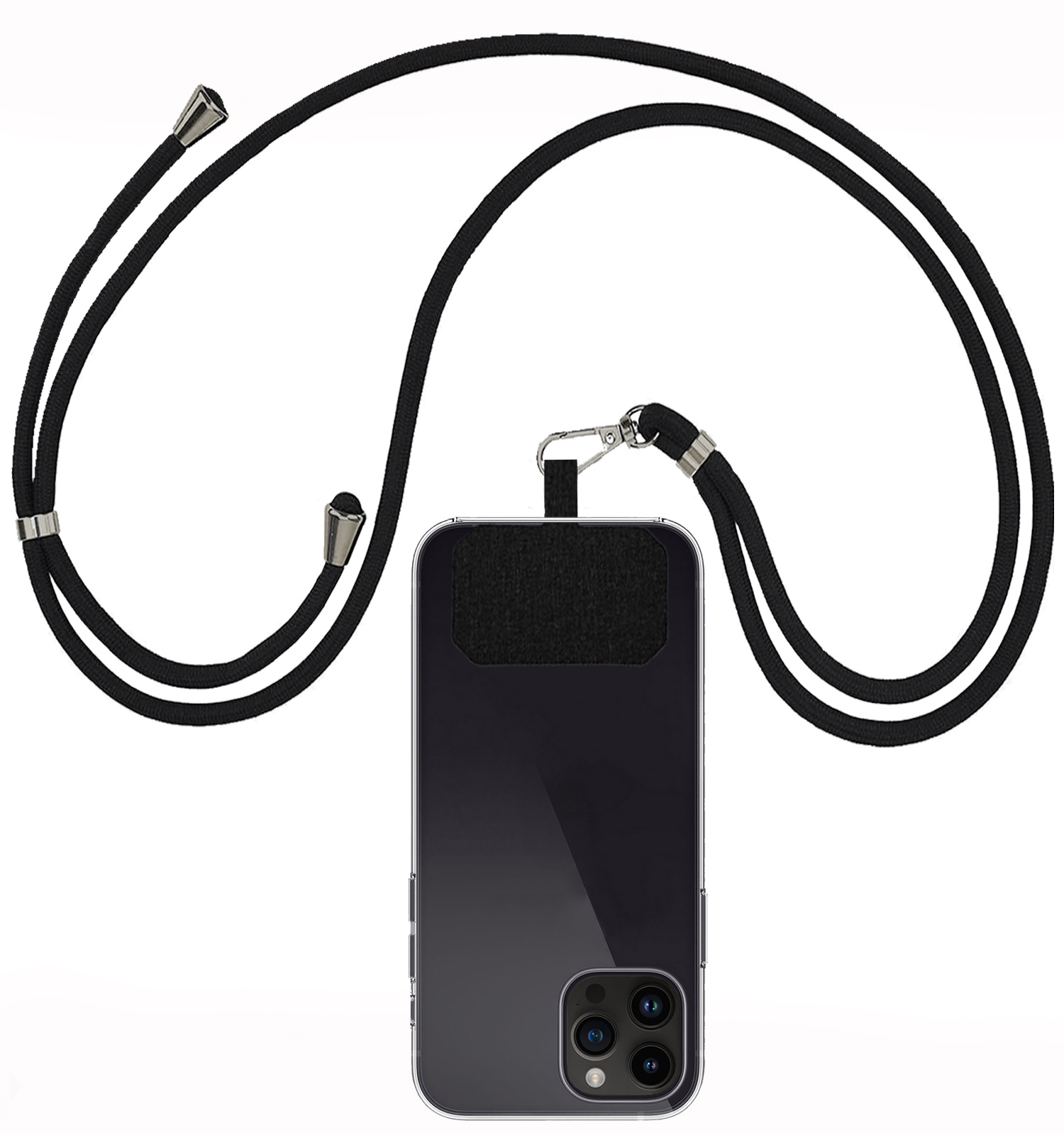 NoXx Telefoon Koord Universeel Telefoonkoord Verstelbaar - Telefoonkoorden Universeel Verstelbaar - Zwart