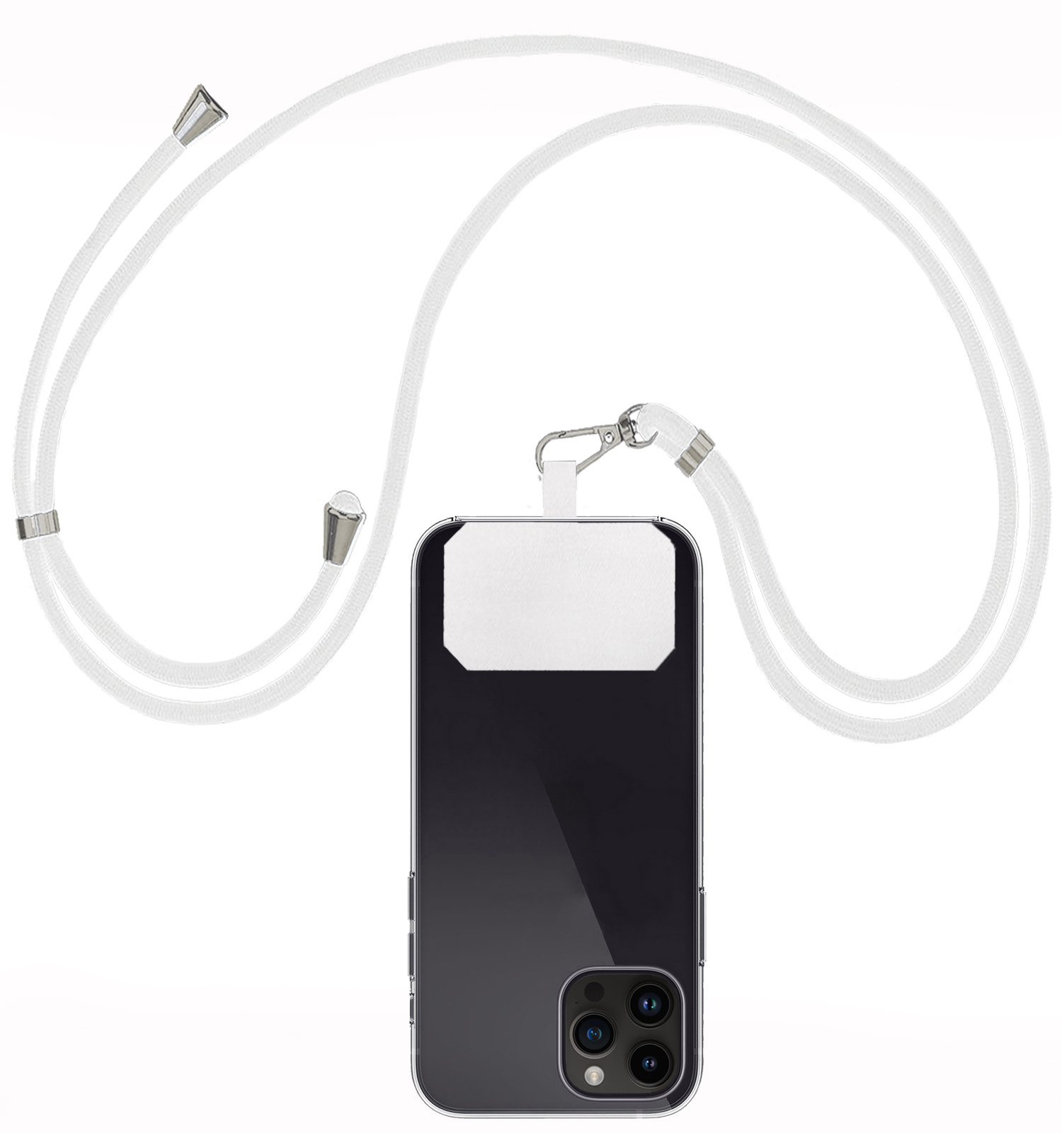 NoXx Telefoon Koord Universeel Telefoonkoord Verstelbaar - Telefoonkoorden Universeel Verstelbaar - Wit