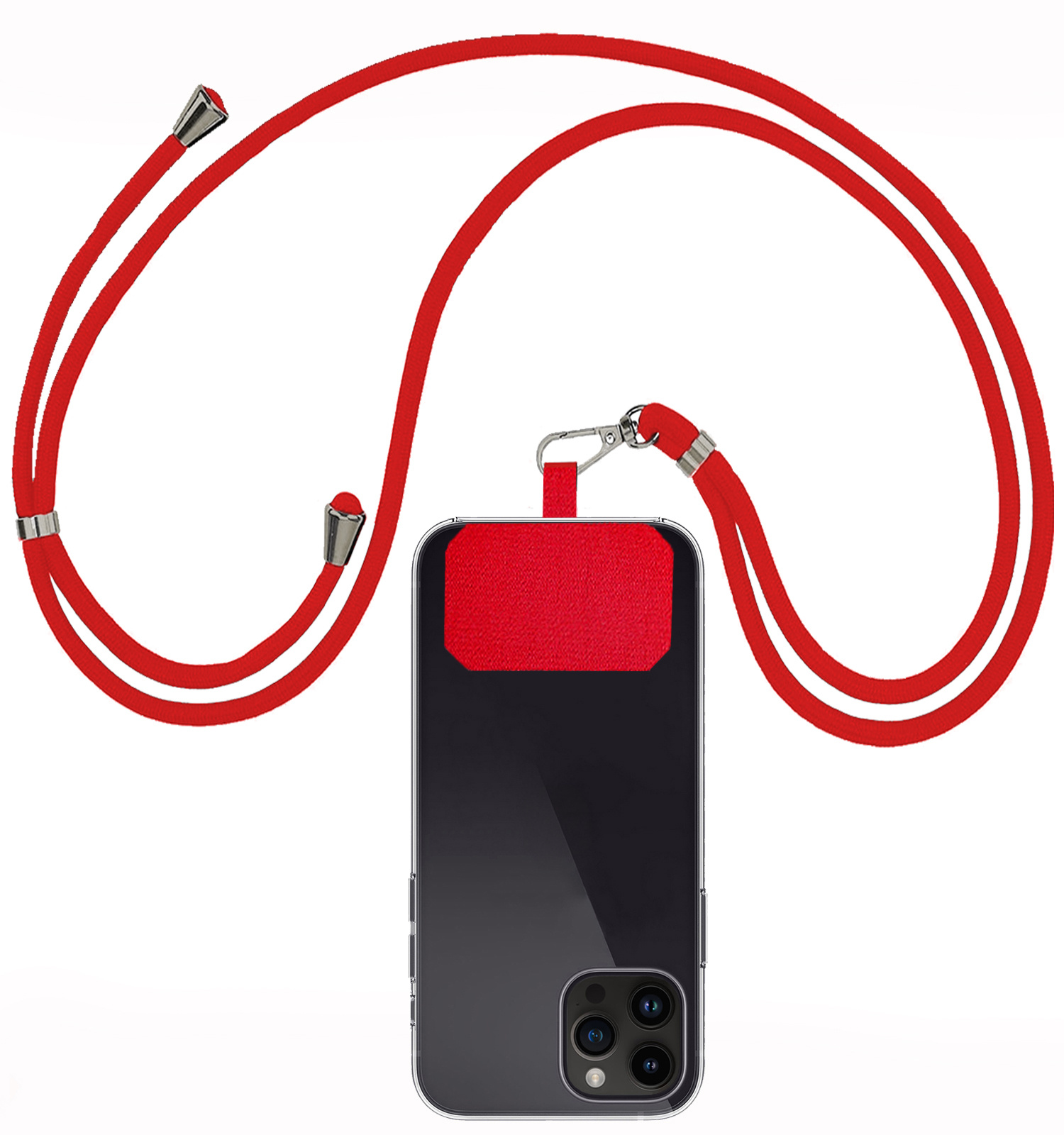 NoXx Telefoon Koord Universeel Telefoonkoord Verstelbaar - Telefoonkoorden Universeel Verstelbaar - Rood