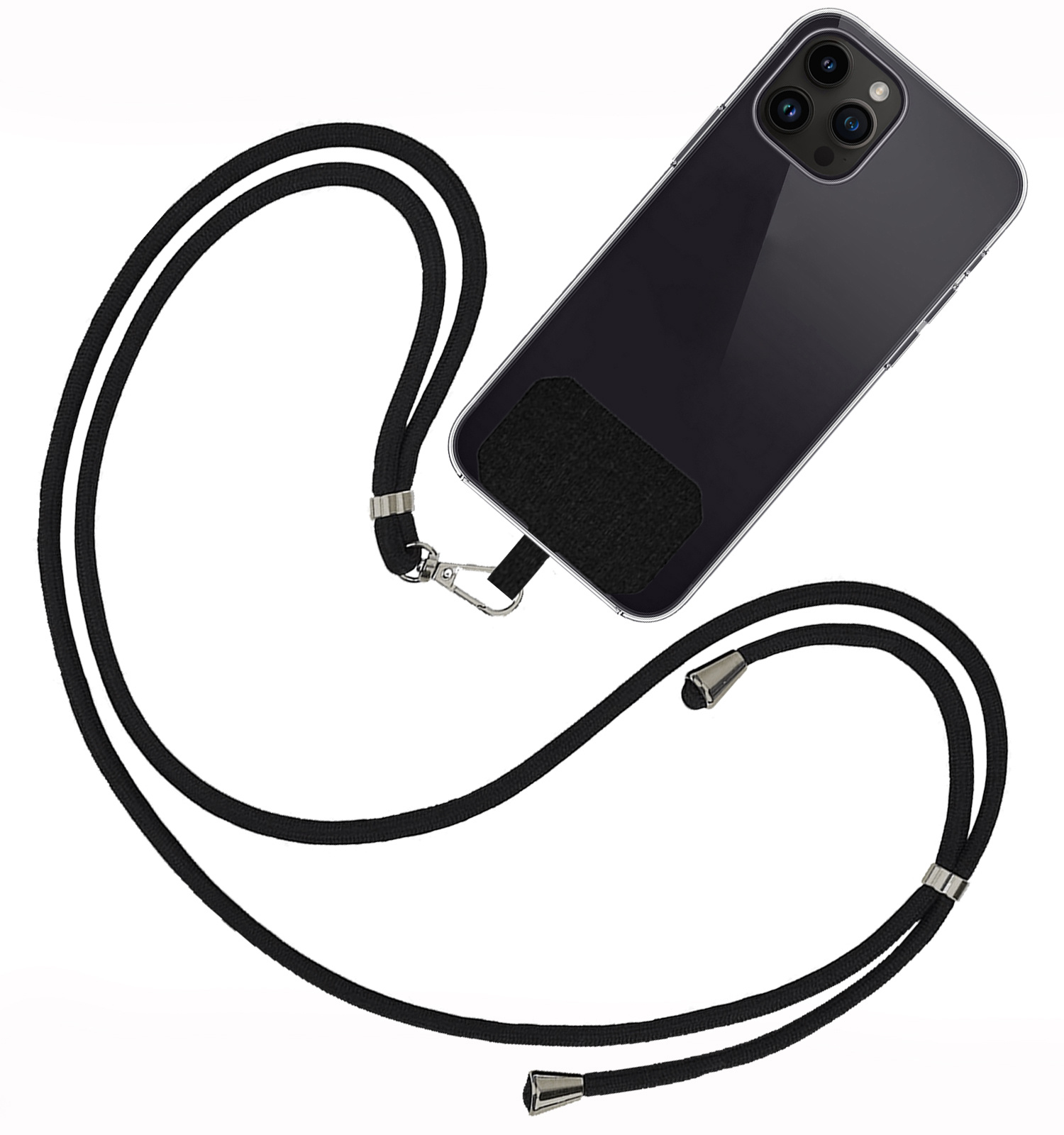 BASEY. Telefoonkoorden Universeel Telefoonkoord Verstelbaar Telefoon Koord - Universeel Telefoonkoord 150 cm - Zwart