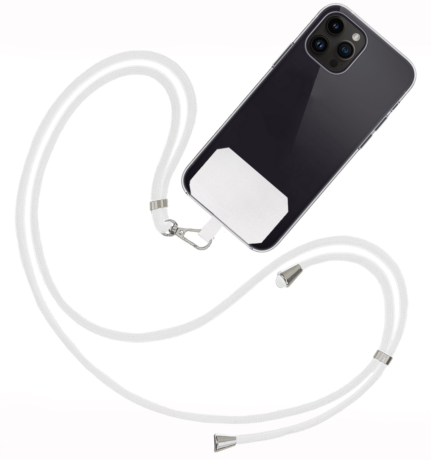 BASEY. Telefoonkoorden Universeel Telefoonkoord Verstelbaar Telefoon Koord - Universeel Telefoonkoord 150 cm - Wit