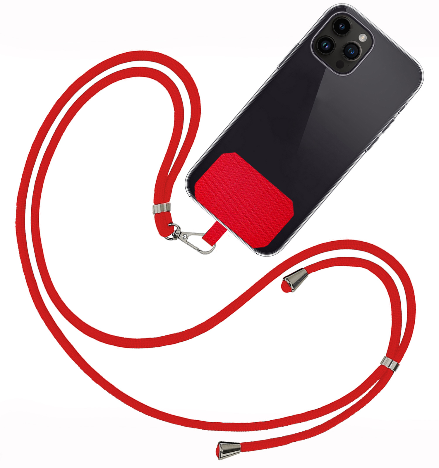 BASEY. Telefoonkoorden Universeel Telefoonkoord Verstelbaar Telefoon Koord - Universeel Telefoonkoord 150 cm - Rood