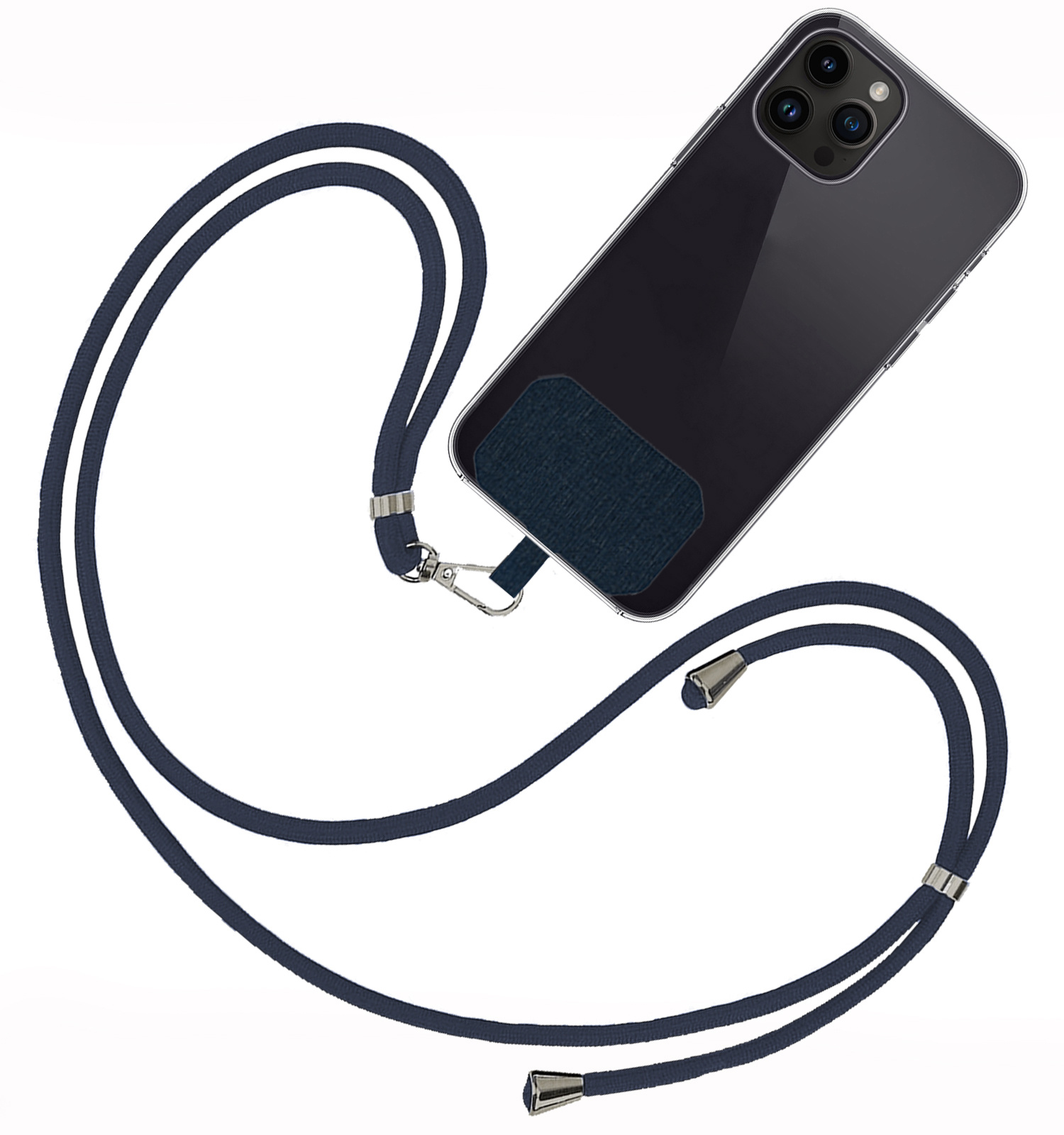 BASEY. Telefoonkoorden Universeel Telefoonkoord Verstelbaar Telefoon Koord - Universeel Telefoonkoord 150 cm - Donkerblauw