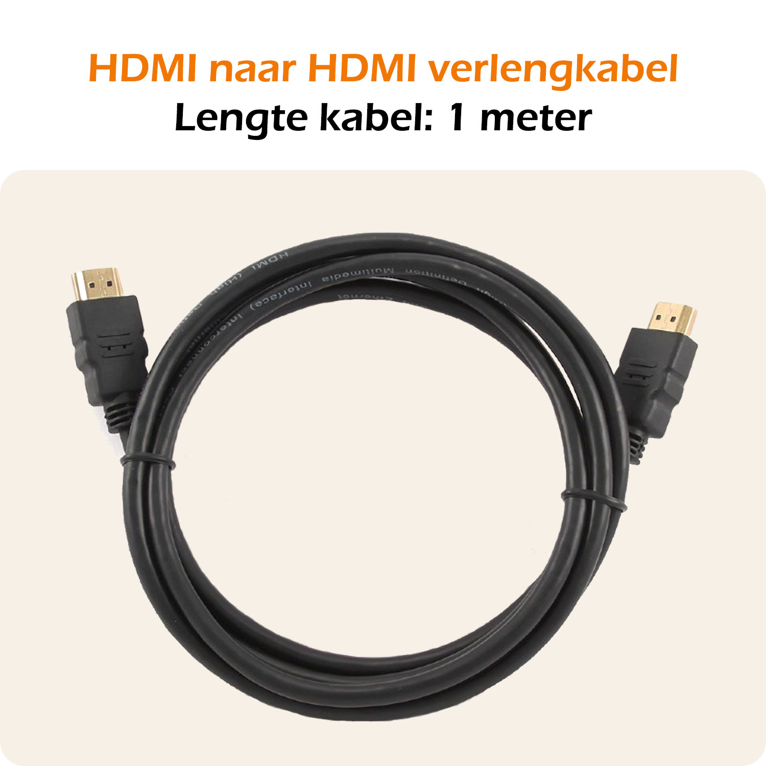 Nomfy HDMI naar HDMI Kabel 1 Meter - HDMI Kabel 4K Resolutie 1080p HD Kwaliteit HDMI-kabels - Zwart