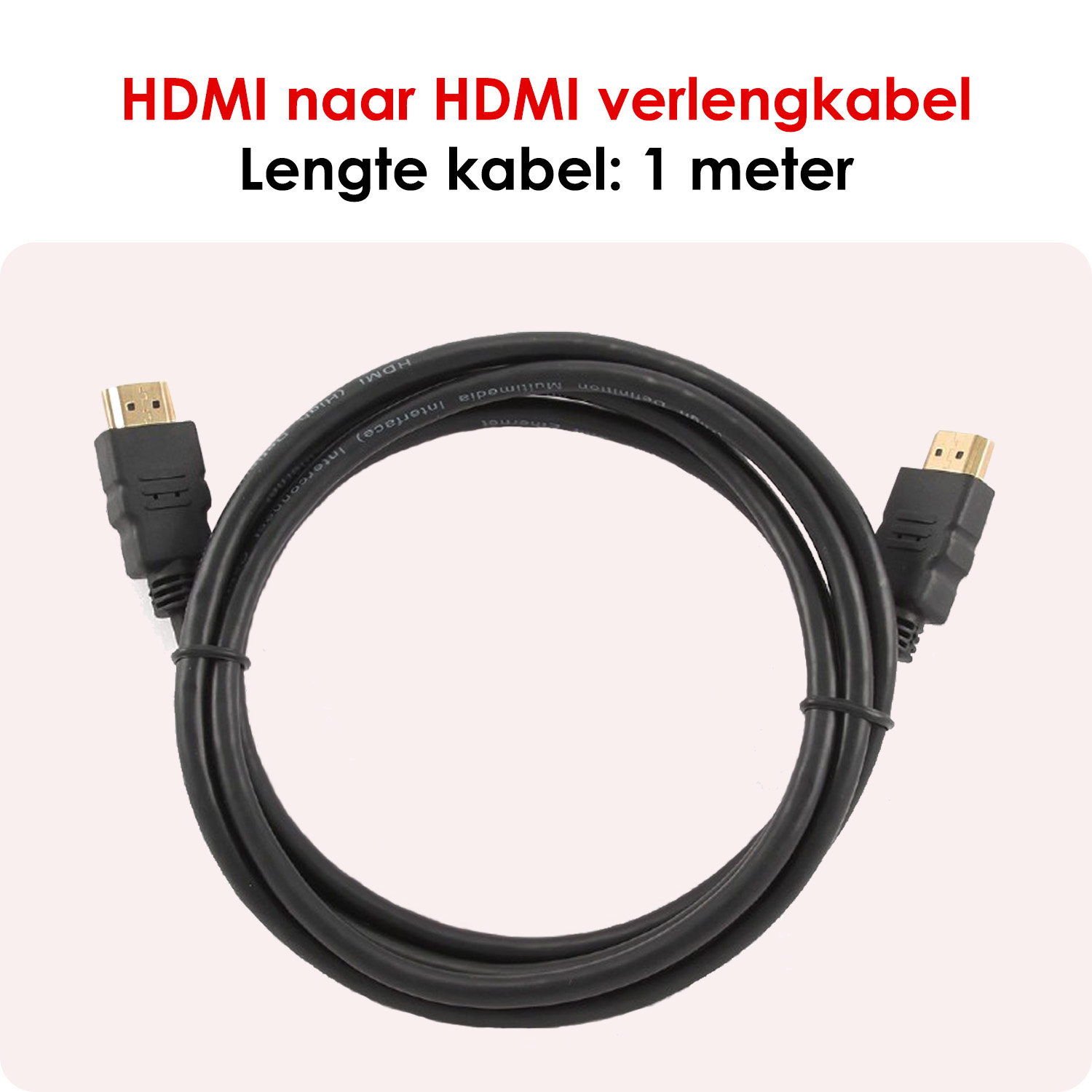 NoXx HDMI naar HDMI Kabel 1 Meter - HDMI-kabels 4K HDMI naar HDMI 1080p HD Kwaliteit - Zwart