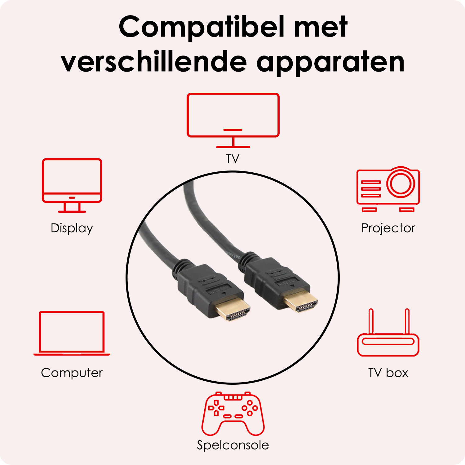 NoXx HDMI naar HDMI Kabel 1 Meter - HDMI-kabels 4K HDMI naar HDMI 1080p HD Kwaliteit - Zwart