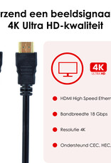 NoXx HDMI naar HDMI Kabel 1 Meter - HDMI-kabels 4K HDMI naar HDMI 1080p HD Kwaliteit - Zwart