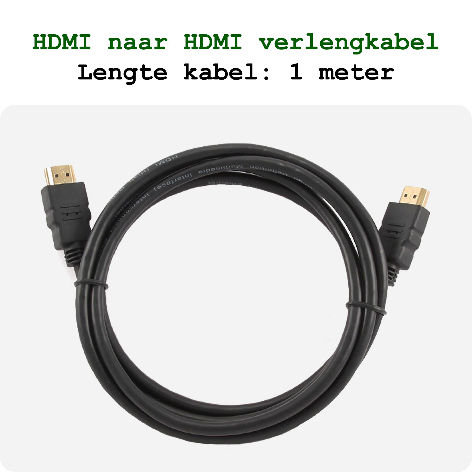 BASEY. HDMI naar HDMI Kabel 1 Meter HDMI-kabels - HDMI Kabel 4K Resolutie 1080p HD Kwaliteit - Zwart