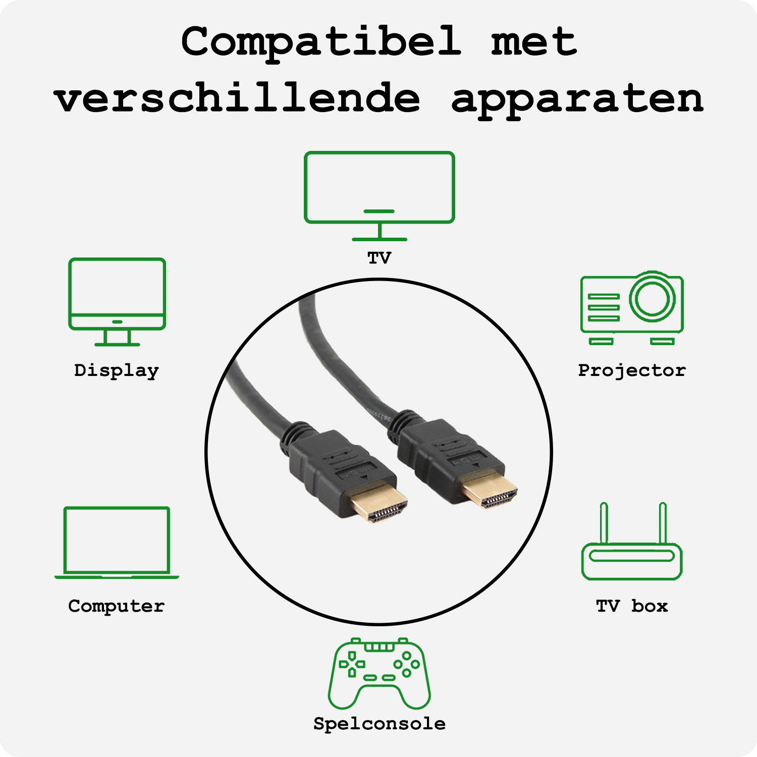 BASEY. HDMI naar HDMI Kabel 1 Meter HDMI-kabels - HDMI Kabel 4K Resolutie 1080p HD Kwaliteit - Zwart