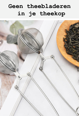 BASEY. Theezeef met Handgreep Theefilter RVS - Thee Ei Theezeefjes voor Losse Thee -  Zilver