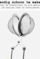 BASEY. Theezeef met Handgreep Theefilter RVS - Thee Ei Theezeefjes voor Losse Thee -  Zilver