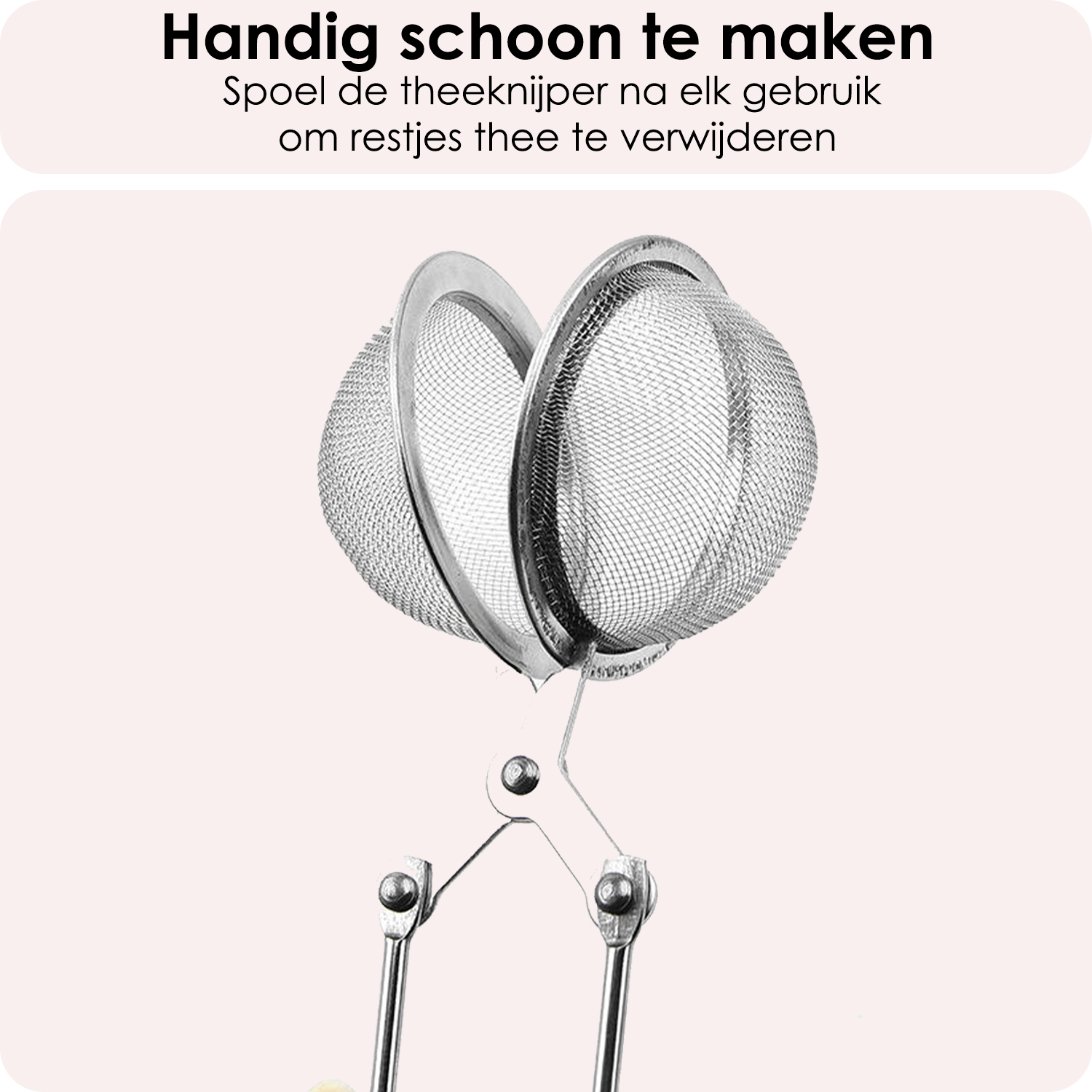 NoXx Theezeef met Knijper Thee Filter RVS Thee Ei - Theefilter voor Losse Thee - Zilver