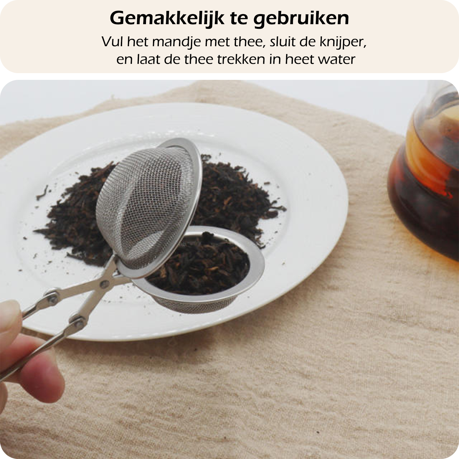 Nomfy Theezeef RVS Thee Ei Thee Infuser - Theefilter voor Losse Thee - Zilver