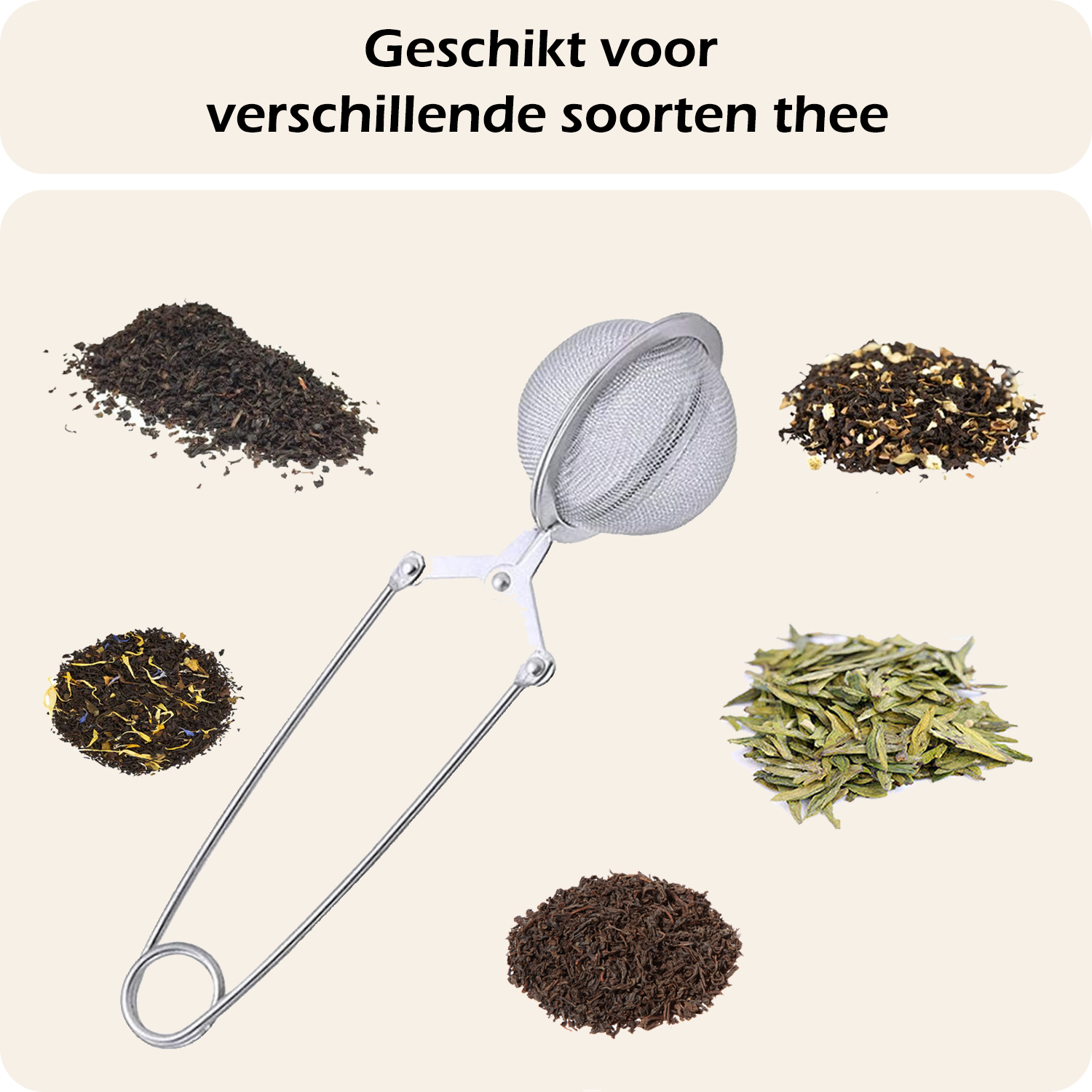 Nomfy Theezeef RVS Thee Ei Thee Infuser - Theefilter voor Losse Thee - Zilver