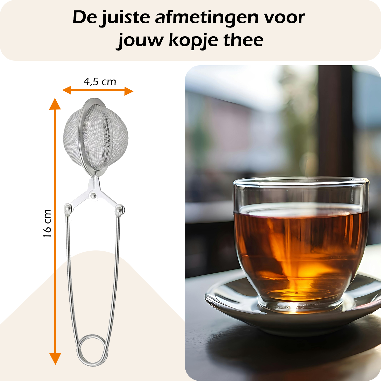 Nomfy Theezeef RVS Thee Ei Thee Infuser - Theefilter voor Losse Thee - Zilver