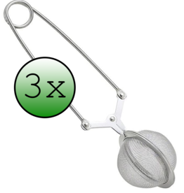 BASEY. BASEY. Theeknijper voor Losse Thee - Zilver - 3 PACK