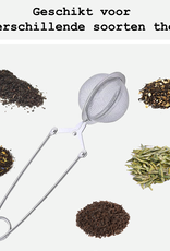 BASEY. Theezeef met Handgreep Theefilter RVS - Thee Ei Theezeefjes voor Losse Thee -  Zilver - 3 Stuks