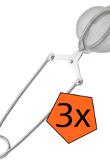 Nomfy Theezeef RVS Thee Ei Thee Infuser - Theefilter voor Losse Thee - Zilver - 3-PACK