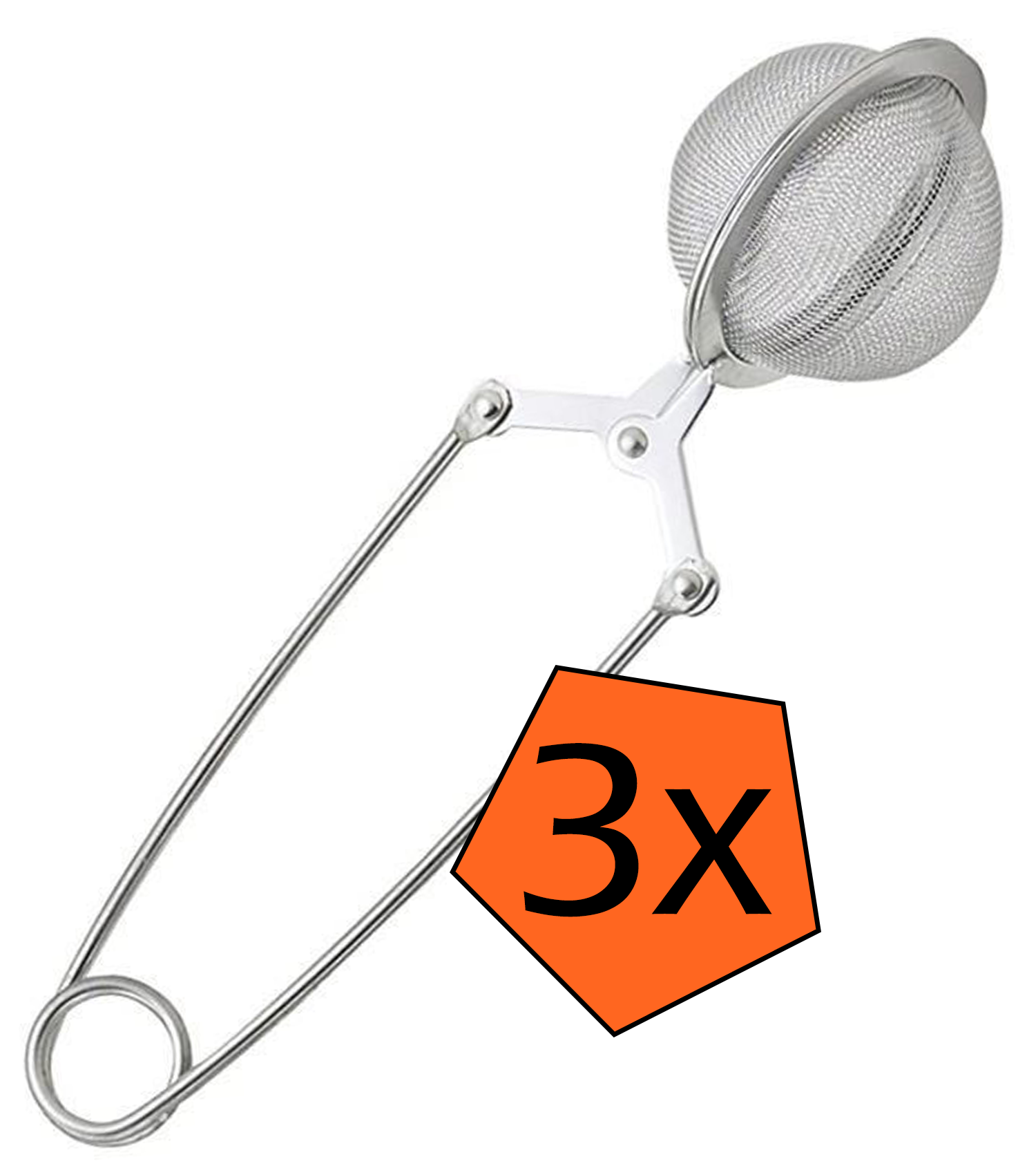 Nomfy Theezeef RVS Thee Ei Thee Infuser - Theefilter voor Losse Thee - Zilver - 3-PACK