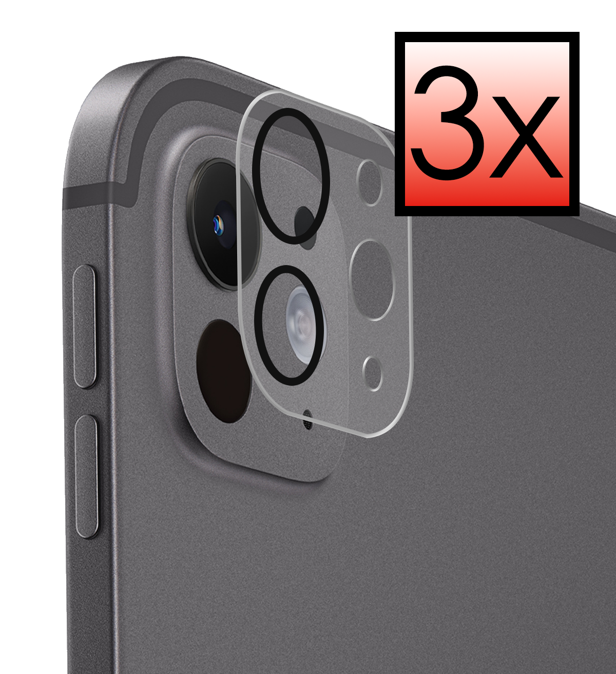 NoXx BTH iPad Pro 13 inch 2024 Camera Screenprotector - 3 PACK