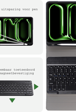 BASEY. iPad Pro 11 inch 2024 Hoesje Toetsenbord Hoes Luxe Keyboard Case Cover (10,9 inch) - Zwart