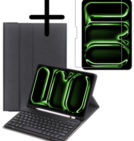 BASEY. BASEY. iPad Pro 2024 (11 inch) Toetsenbordhoes Met Screenprotector - Zwart