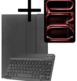 NoXx NoXx iPad Pro 2024 (11 inch) Toetsenbordhoes Met Screenprotector - Zwart