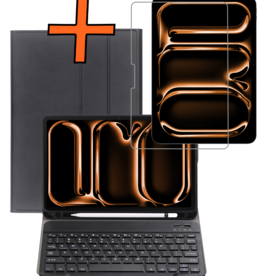 Nomfy Nomfy iPad Pro 2024 (11 inch) Toetsenbordhoes Met Screenprotector - Zwart