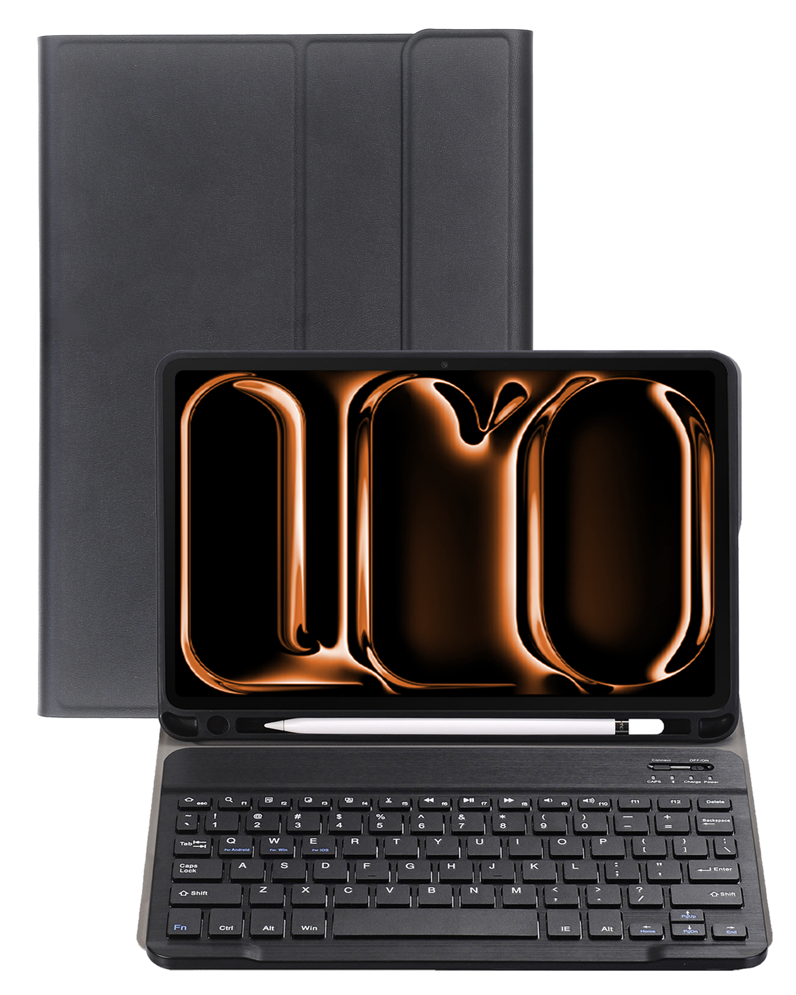 Nomfy iPad Pro 13 inch 2024 Hoesje Toetsenbord Hoes Luxe Keyboard Case Cover (10,9 inch) - Zwart