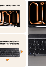 Nomfy iPad Pro 13 inch 2024 Hoesje Toetsenbord En Screenprotector - iPad Pro 13 inch 2024 Hoes Luxe Keyboard Case Cover Met Bescherm Glas (10,9 inch) - Zwart
