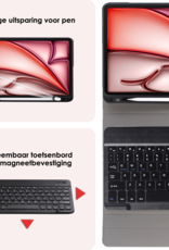NoXx iPad Air 6 (13 inch) Hoesje Toetsenbord En Screenprotector - iPad Air 6 (13 inch) Hoes Luxe Keyboard Case Cover Met Bescherm Glas (10,9 inch) - Donkerblauw