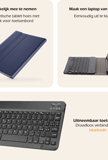 Nomfy iPad Air 6 (11 inch) Hoesje Toetsenbord Hoes Luxe Keyboard Case Cover (10,9 inch) - Donkerblauw