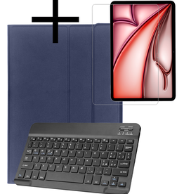 NoXx NoXx iPad Air 6 (11 inch) Toetsenbordhoes Met Screenprotector - Donkerblauw