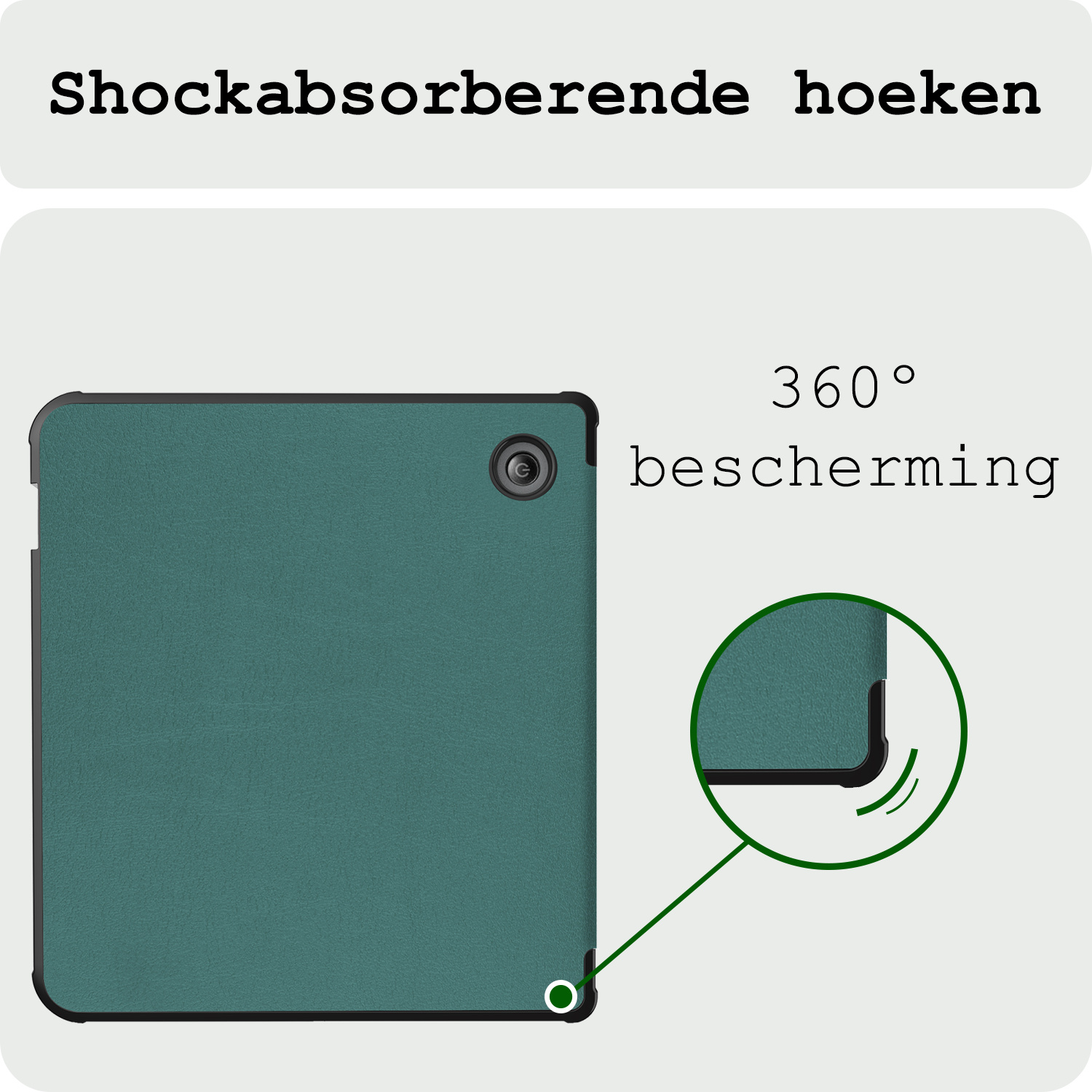 BASEY. Hoes Geschikt voor Kobo Libra Colour Hoesje Bookcase Cover Hoes - Hoesje Geschikt voor Kobo Libra Colour Hoes Cover Case - Donkergroen