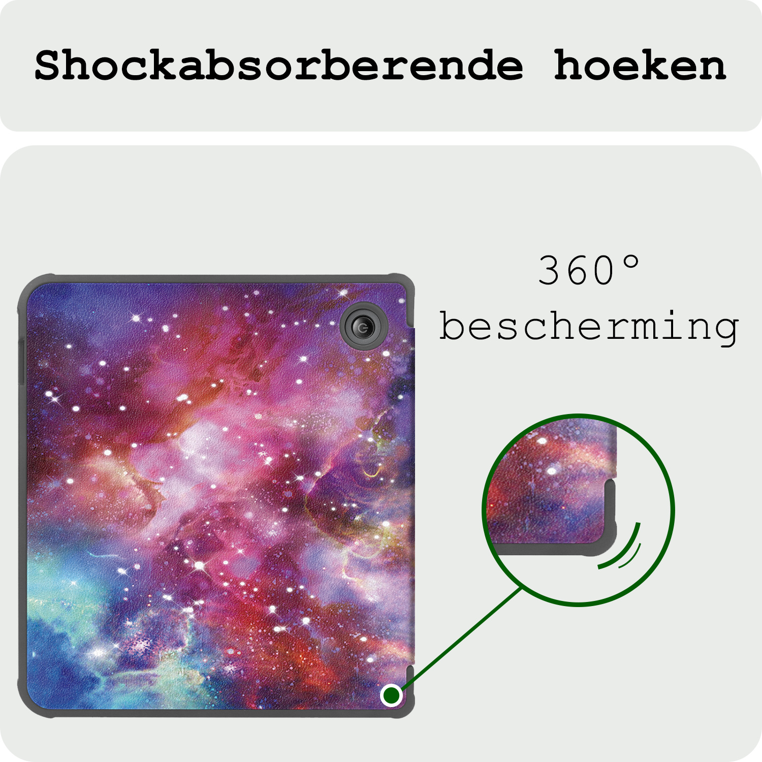 BASEY. Hoes Geschikt voor Kobo Libra Colour Hoesje Bookcase Cover Hoes - Hoesje Geschikt voor Kobo Libra Colour Hoes Cover Case - Galaxy