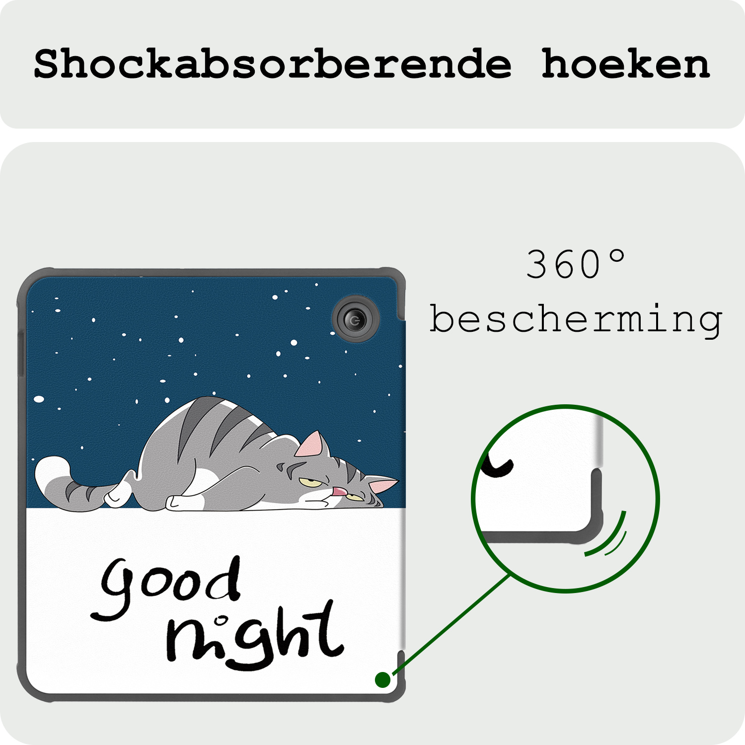 BASEY. Hoes Geschikt voor Kobo Libra Colour Hoesje Bookcase Cover Hoes - Hoesje Geschikt voor Kobo Libra Colour Hoes Cover Case - Kat