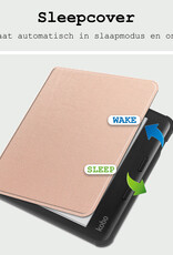 BASEY. Hoes Geschikt voor Kobo Libra Colour Hoesje Bookcase Cover Hoes - Hoesje Geschikt voor Kobo Libra Colour Hoes Cover Case - Rosé Goud