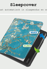 BASEY. Hoes Geschikt voor Kobo Libra Colour Hoesje Bookcase Cover Hoes Met Screenprotector - Hoesje Geschikt voor Kobo Libra Colour Hoes Cover Case - Bloesem