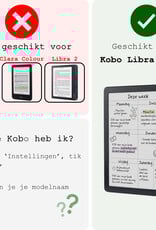 BASEY. Hoes Geschikt voor Kobo Libra Colour Hoesje Bookcase Cover Hoes Met Screenprotector - Hoesje Geschikt voor Kobo Libra Colour Hoes Cover Case - Donkerblauw