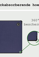 BASEY. Hoes Geschikt voor Kobo Libra Colour Hoesje Bookcase Cover Hoes Met Screenprotector - Hoesje Geschikt voor Kobo Libra Colour Hoes Cover Case - Donkerblauw