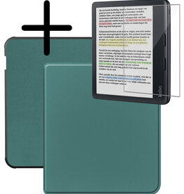 BASEY. BASEY. Kobo Libra Colour Hoesje Met Screenprotector - Donkergroen