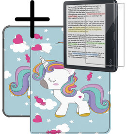 BASEY. BASEY. Kobo Libra Colour Hoesje Met Screenprotector - Eenhoorn