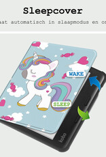 BASEY. Hoes Geschikt voor Kobo Libra Colour Hoesje Bookcase Cover Hoes Met Screenprotector - Hoesje Geschikt voor Kobo Libra Colour Hoes Cover Case - Eenhoorn