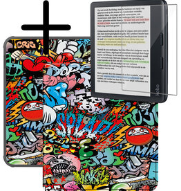 BASEY. BASEY. Kobo Libra Colour Hoesje Met Screenprotector - Graffity