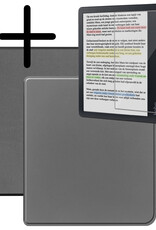 BASEY. Hoes Geschikt voor Kobo Libra Colour Hoesje Bookcase Cover Hoes Met Screenprotector - Hoesje Geschikt voor Kobo Libra Colour Hoes Cover Case - Grijs