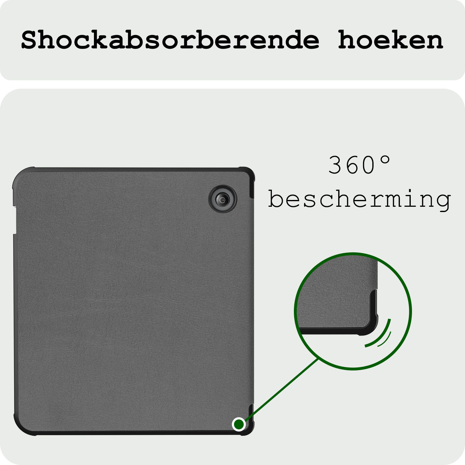 BASEY. Hoes Geschikt voor Kobo Libra Colour Hoesje Bookcase Cover Hoes Met Screenprotector - Hoesje Geschikt voor Kobo Libra Colour Hoes Cover Case - Grijs