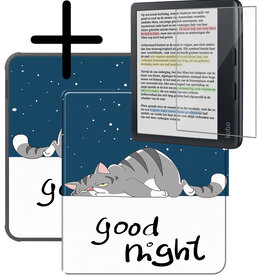 BASEY. BASEY. Kobo Libra Colour Hoesje Met Screenprotector - Kat