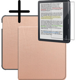 BASEY. BASEY. Kobo Libra Colour Hoesje Met Screenprotector - Rose Goud