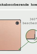 BASEY. Hoes Geschikt voor Kobo Libra Colour Hoesje Bookcase Cover Hoes Met Screenprotector - Hoesje Geschikt voor Kobo Libra Colour Hoes Cover Case - Rosé Goud